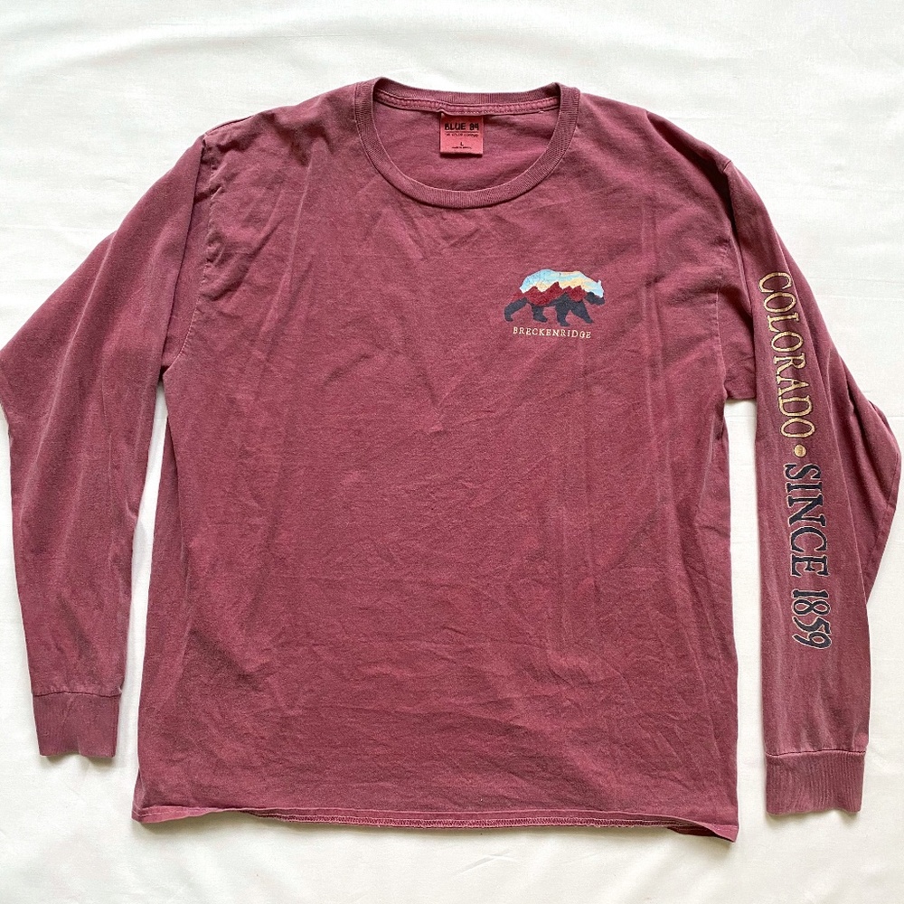 Pink Long Sleeve Breckenridge Colorado T-shirt